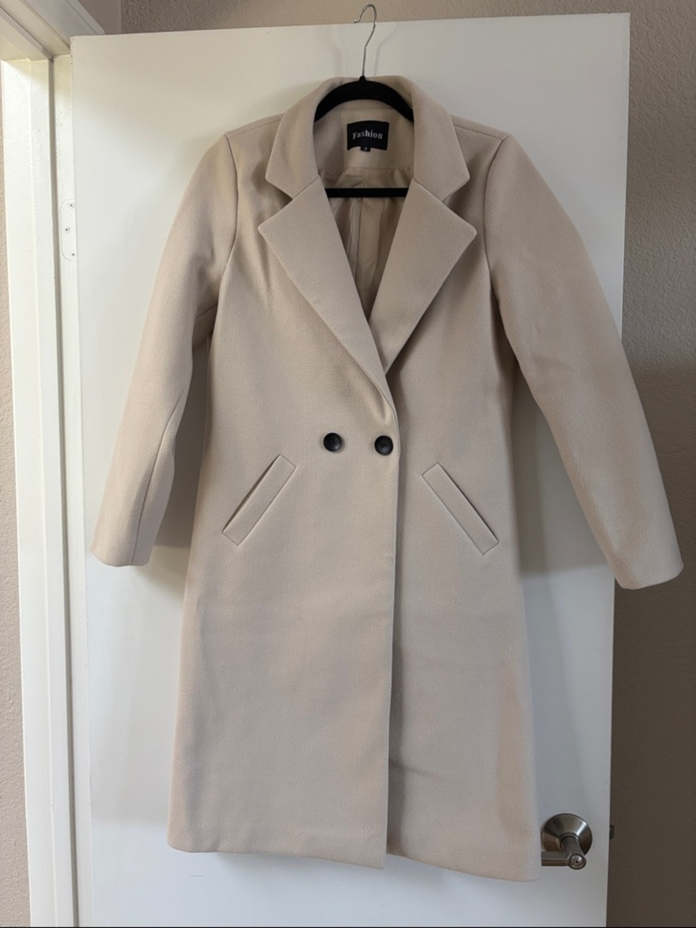 Beige Single-Breasted Women's Coat